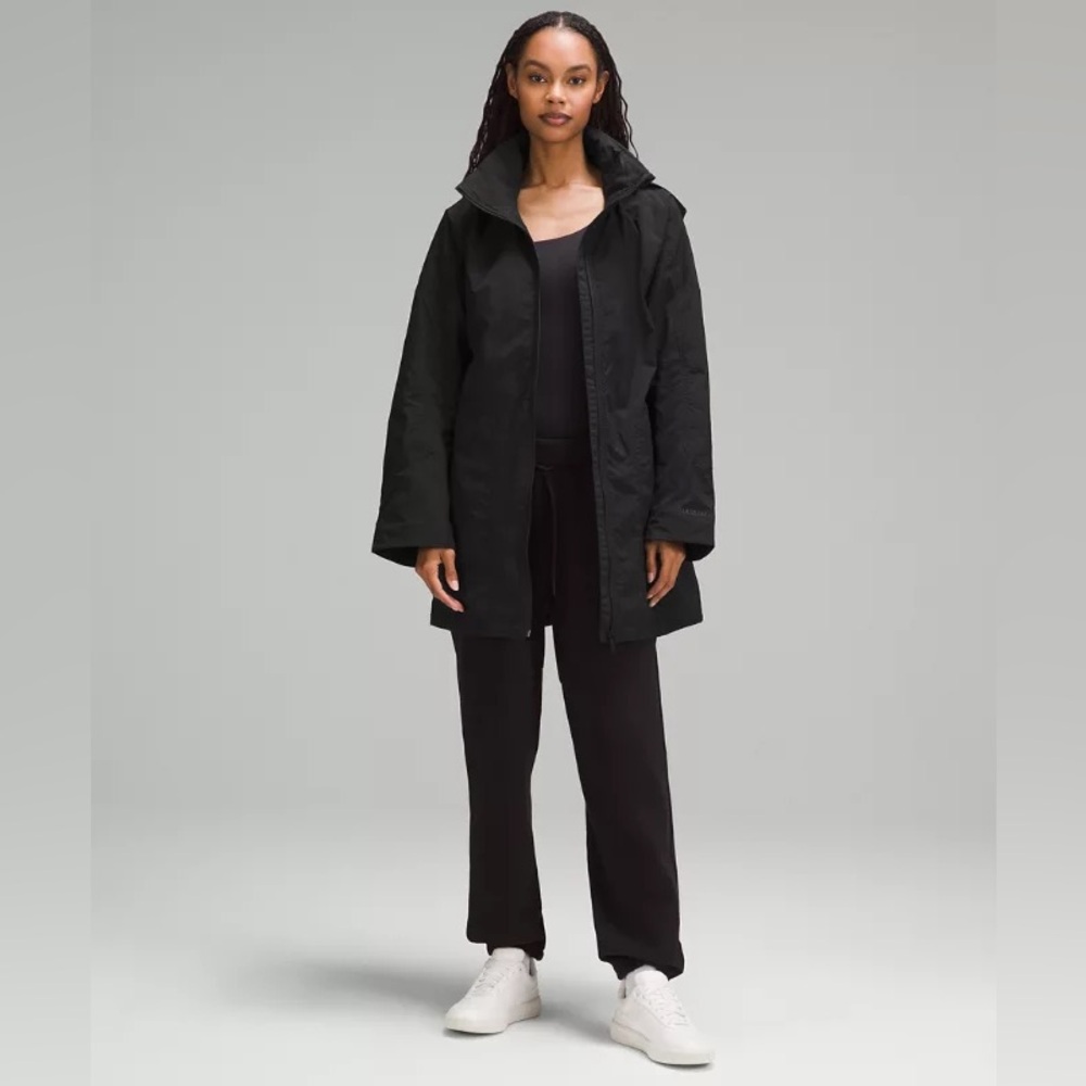 Lululemon Hooded Mid Length Utility Jacket in Black NEW